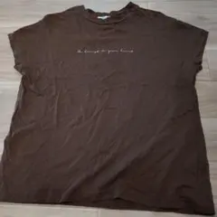 ロゴTシャツ ブラウン 半袖　しまむら　М