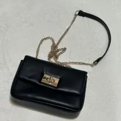 黒い合成皮革ショルダーバッグ