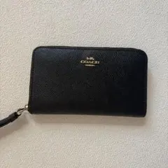 【新品・未使用】COACH ブラック 長財布 型番:CJ884 COACH コーチ 長財布 CJ884 シグネチャー ラウンドジップウォレット