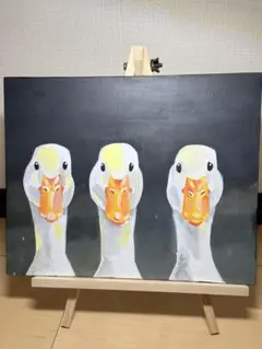 3匹のアヒル 手描きイラスト 原画