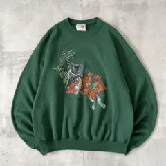 ス*ー様 90s USA製　morning sun　スウェット　 アニマル　動物