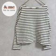 アースミュージックアンドエコロジー　長袖カットソー　ショート丈　総柄　ボーダー