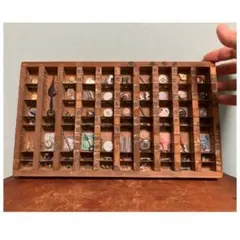 【壁掛け可能】装飾品付きプリンタートレイ　 活字トレイ　古道具　アンティーク 壁掛け可能】装飾品付きプリンタートレイ 活字トレイ 古道具