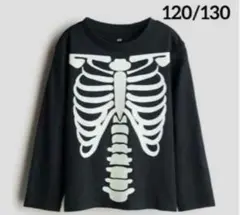 ☆新品☆H&M ハロウィン♡スケルトン　長袖Ｔシャツ　120/130 ①