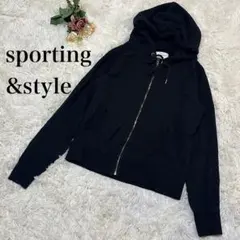 【スポーティングアンドスタイル】スウェットパーカー　黒　ブラック　フーディー