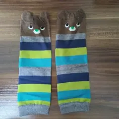ベビーレッグウォーマー クマ柄 ストライプ