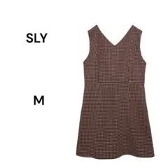 ​スライ SLY 千鳥格子柄 Vネック ノースリーブワンピース 2 M