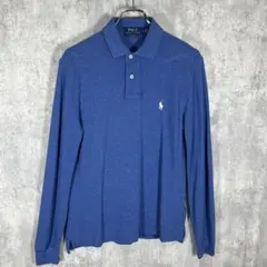 【美品2023年•正規品】 ポロラルフローレン メッシュポロシャツ 長袖 ブルー