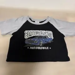 グレー×黒 車グラフィック Tシャツ M
