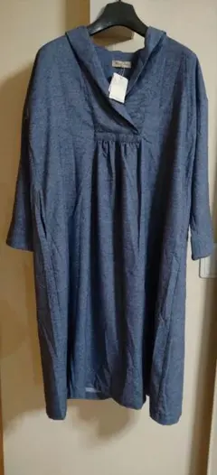 【未使用】サマンサモスモスSM2ショールカラーワンピース　ブルー