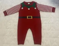 【未使用】バースデイ　futafuta サンタ　ロンパース　70 クリスマス