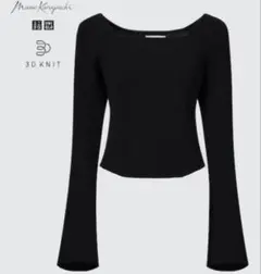 【新品】ユニクロmame kurogouchi 3DリブスクエアネックセーターS