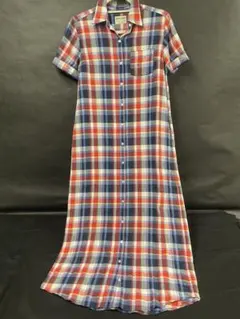 RODEO CROWNS チェックシャツワンピース 半袖 ロング 1