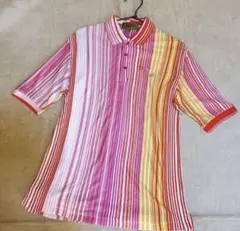 90'S KENZO GOLF ストライプ ポロシャツ size2 ピンクのサムネイル