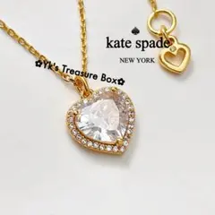 Y513/kate spade/クリアジルコニアハートゴールドネックレス