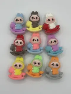 ラブブ　木馬もふもふビーズフィギュア9個セット