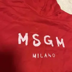 フード付きパーカーエムエスジーエム MSGM スウェット裏起毛 赤