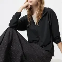UNIQLO エアリズムUVカットメッシュフルジップパーカ ブラック M