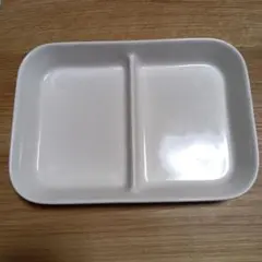 ホワイト 二分割プレート 陶器製