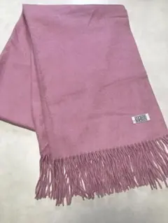 LUCIANO SOPRANI ピンク　大判　　カシミヤストール フリンジ付き