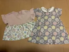 子供服 花柄 ワンピース 80cm 2枚セット 女の子 トップス