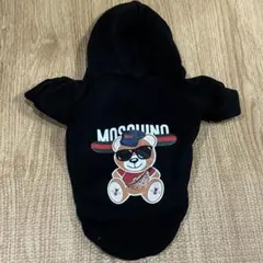レア　犬服 MOSCHINO モスキーノ フード　パーカー ブラック　熊　M