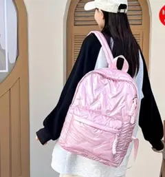 キルティングリュック ピンク　大容量　レディースリュック　修学旅行　旅行　新品