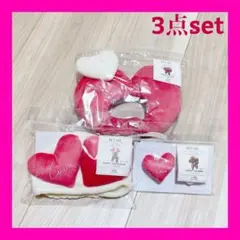 3COINS　ハート顔ハメ・被り物・ヘアピンのセット　3点バレンタインセット