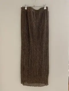 JEANASIS ロングプリーツスカート F ブラウン