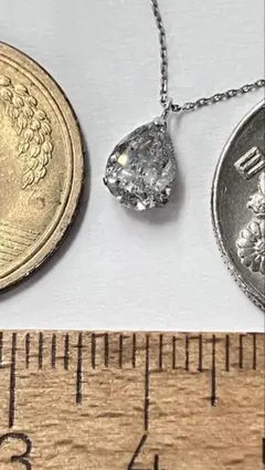 ペアシェイプカット 1.014ct 天然ダイヤモンド ネックレス Pt850 