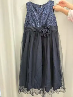 発表会ドレス　紺　スパンコールドレス 120cm~