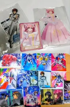 アクリルプレート ラクス、キラ クリアビジュアルポスター２&ラバキー&おまけ