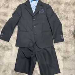 黒 フォーマルスーツ 100cm~ ポケットチーフ付き