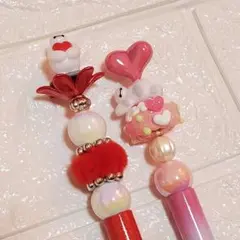 カスタムボールペン　2本セット　ピンク&レッド