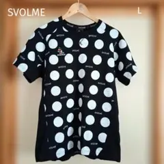 SVOLME スボルメドット柄 半袖カットソー スウェット 黒 Lのサムネイル