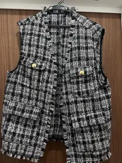【Na.e】ナエ Novel TWEED Vestツイード アイボリ ー na.eナエ Novel TWEED Vest ツイード アイボリー
