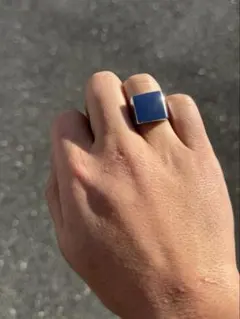 シルバー　スクエア　オープン　リング　指輪