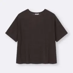 ジーユー メッシュニットオーバーサイズプルオーバー　DARK BROWN