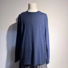 【美品 シンプル】アメリカンイーグル ロンT XXL 紺 ビッグシルエット 刺繍