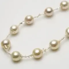 アコヤ真珠ロングネックレス　2.0-9.0mm　ホワイトピンクグリーンカラー