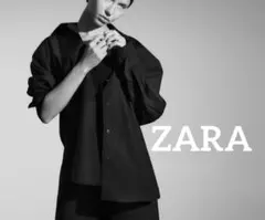 タグ付新品未使用★ZARA★オーバーサイズ長袖シャツXS /ブラック/コットン