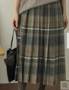 アーバンリサーチドアーズ カラーチェックプリーツスカート 新品タグ付き ネイビー