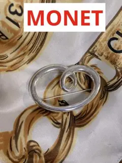ヴィンテージ ブローチ　MONET 刻印　シルバー色