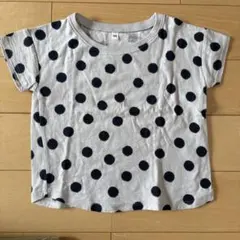 無印良品　ドット柄 半袖Tシャツ グレー 100cmのサムネイル
