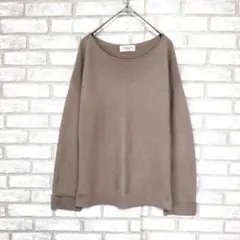 オペークドットクリップ　リブニット カットソー　ベージュ　L