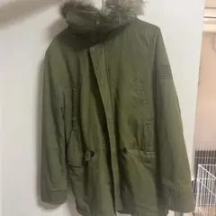 ミリタリージャケット カーキ ファー付き フード付き