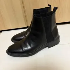 ZARA サイドゴアブーツレザーブラック　38
