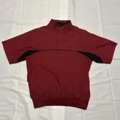 希少美品NikeGolfナイキゴルフハーフアノラックサイズL赤ハーフジップ