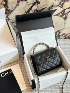 CHANEL ショルダーバッグ ブラック ピンク キルティング