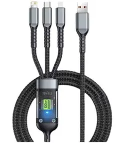 【新品】3in1USBケーブル 100W 高速充電用 1.2m 高耐久ナイロン製